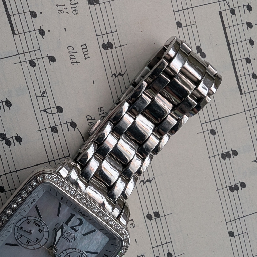 Citizen Mother Of Pearl Eco Drive Silver Square Watch - Picture 8 of 17